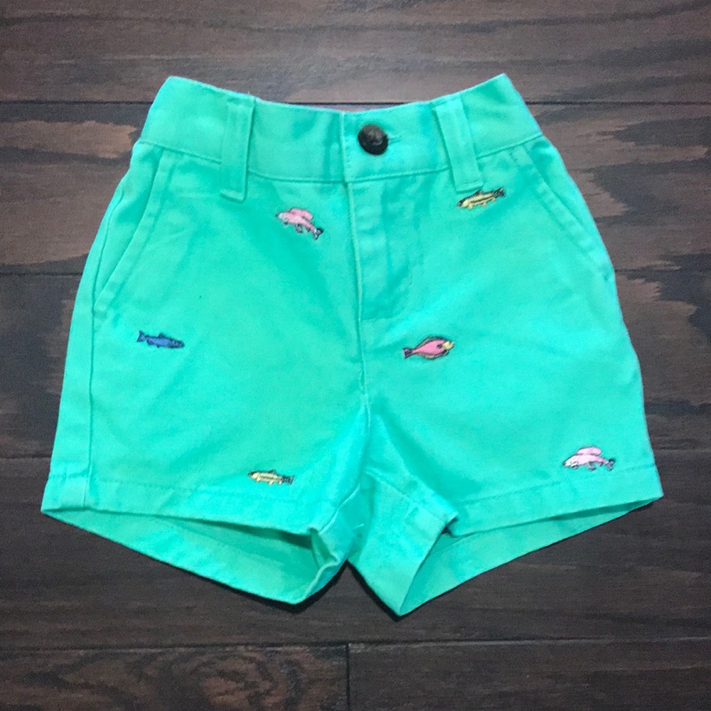Janie and Jack Shorts with Embroidered Fish